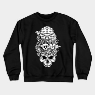 Brain Doodle BW Crewneck Sweatshirt